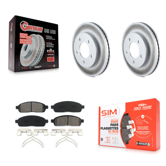 [Avant] Kit de disque (revêtu) et plaquette (semi-métallique) de frein pour 2004 Ford F-150 4WD avec 5 Lug Wheels KGS-100072
