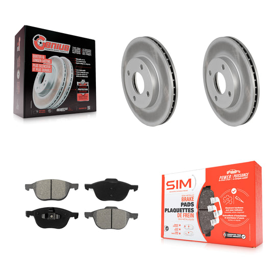 [Avant] Kit de disque (revêtu) et plaquette (semi-métallique) de frein pour 2004 Ford Focus LX Mid High SE ZTS ZTW ZX3 ZX5 From 04 05 KGS-100077
