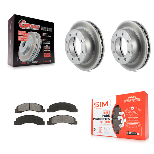 [Avant] Kit de disque (revêtu) et plaquette (semi-métallique) de frein pour Ford F-250 Super Duty F-350 Excursion KGS-100080
