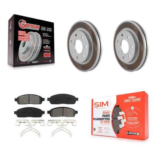 [Avant] Kit de disque (revêtu) et plaquette (semi-métallique) de frein pour Ford F-150 Lincoln Mark LT 4WD KGS-100088