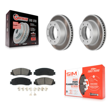 [Avant] Kit de disque (revêtu) et plaquette (semi-métallique) de frein pour Ford F-250 Super Duty F-350 avec Single Rear Wheels 4WD KGS-100094