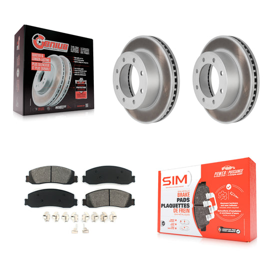 [Avant] Kit de disque (revêtu) et plaquette (semi-métallique) de frein pour Ford F-250 Super Duty F-350 avec Single Rear Wheels 4WD KGS-100094