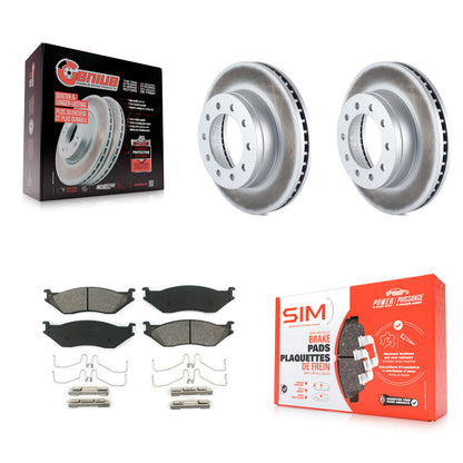 [Avant] Kit de disque (revêtu) et plaquette (semi-métallique) de frein pour Ford F-450 Super Duty F-550 International CF500 CF600 KGS-100096