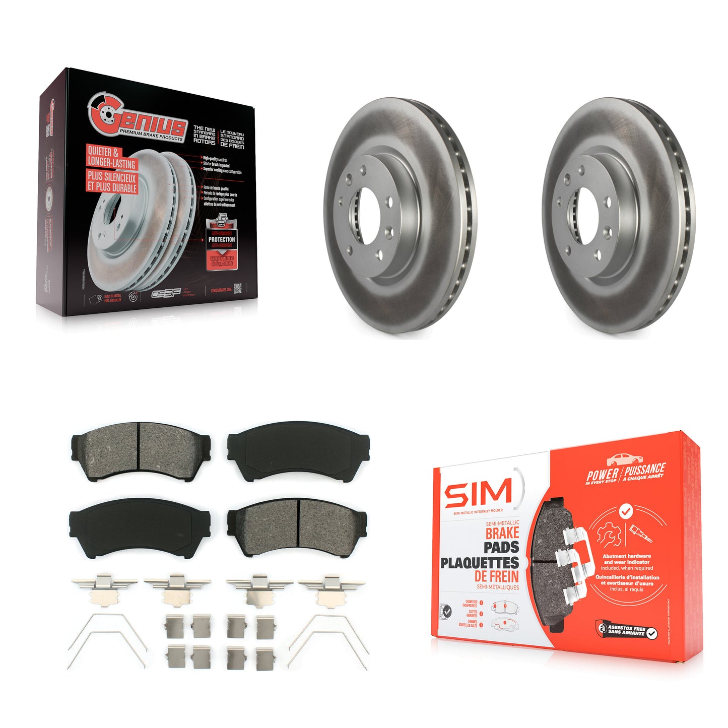 [Avant] Kit de disque (revêtu) et plaquette (semi-métallique) de frein pour Ford Fusion Mazda 6 Lincoln MKZ Mercury Milan Zephyr KGS-100101