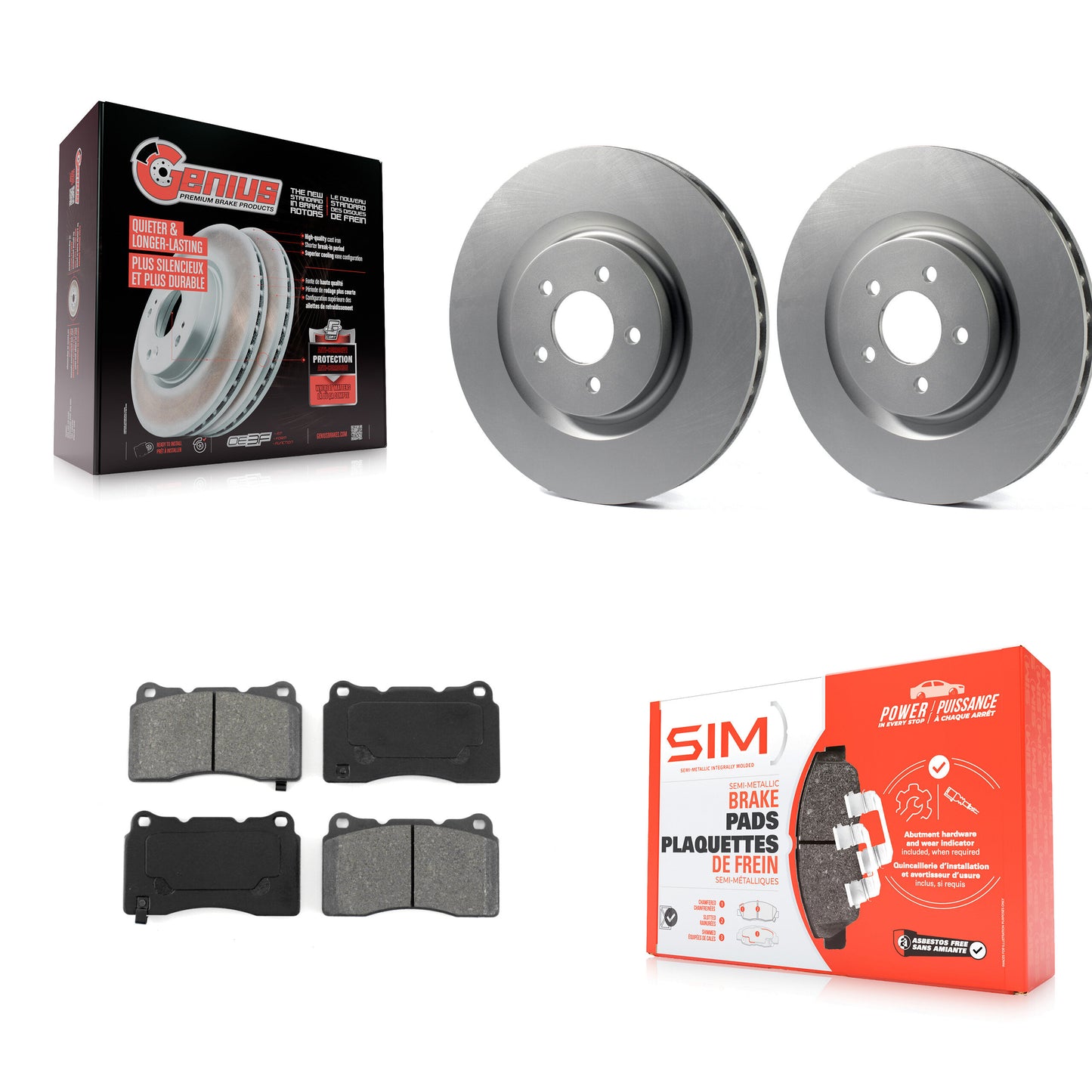 [Avant] Kit de disque (revêtu) et plaquette (semi-métallique) de frein pour Ford Mustang KGS-100103