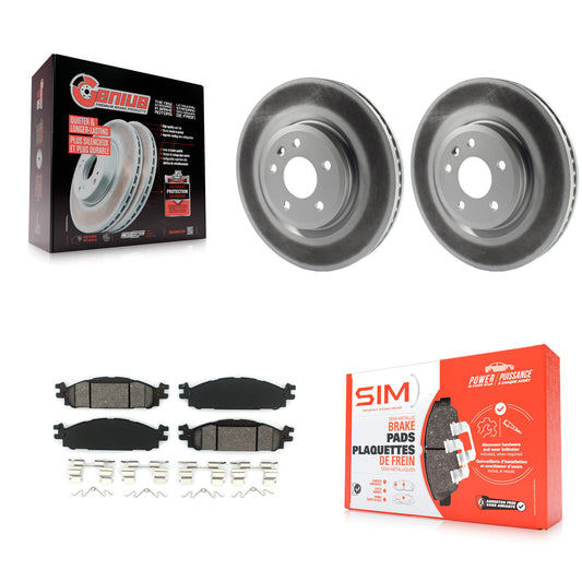 [Avant] Kit de disque (revêtu) et plaquette (semi-métallique) de frein pour Ford Explorer Taurus Flex Lincoln MKT MKS KGS-100114