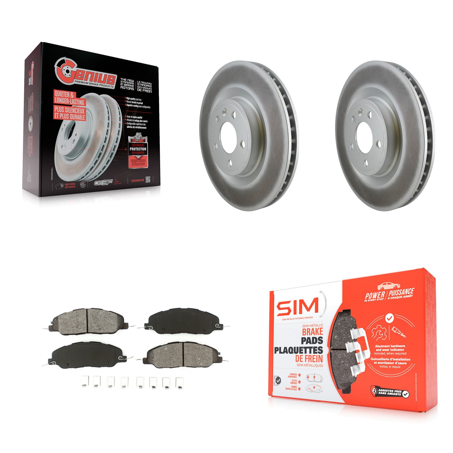 [Avant] Kit de disque (revêtu) et plaquette (semi-métallique) de frein pour Ford Mustang KGS-100118