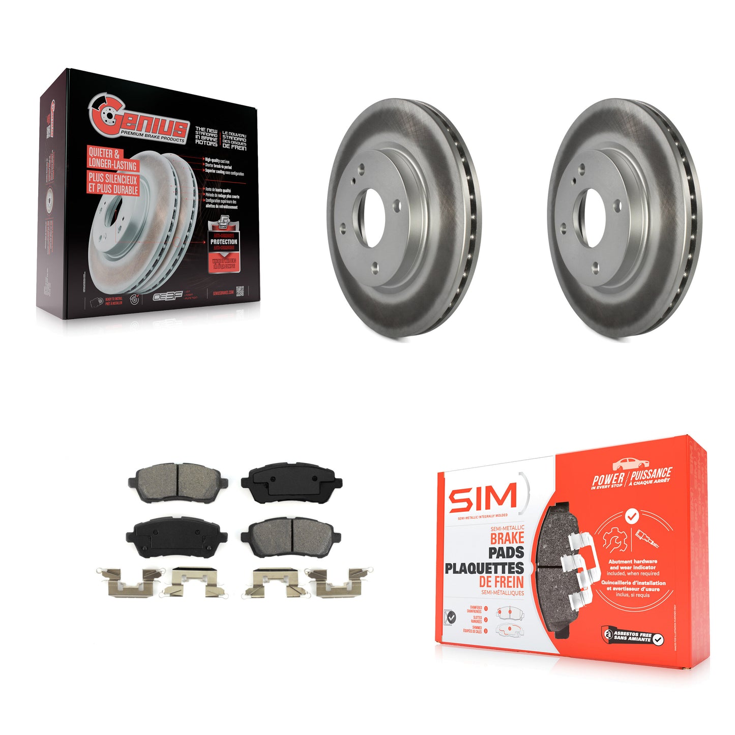 [Avant] Kit de disque (revêtu) et plaquette (semi-métallique) de frein pour Ford Fiesta KGS-100119