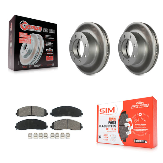 [Avant] Kit de disque (revêtu) et plaquette (semi-métallique) de frein pour Ford F-250 Super Duty F-350 F-450 KGS-100124