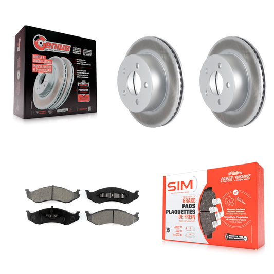 [Avant] Kit de disque (revêtu) et plaquette (semi-métallique) de frein pour Jeep Wrangler Cherokee Grand Wagoneer TJ KGS-100137