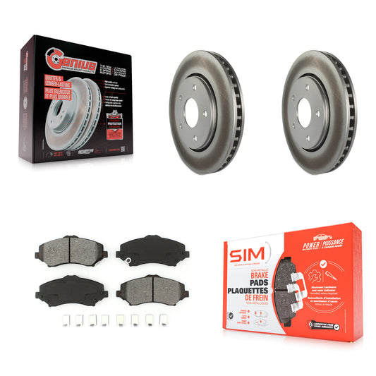 [Avant] Kit de disque (revêtu) et plaquette (semi-métallique) de frein pour Dodge Grand Caravan Chrysler Town & Country Journey Volkswagen Routan Ram C/V KGS-100161