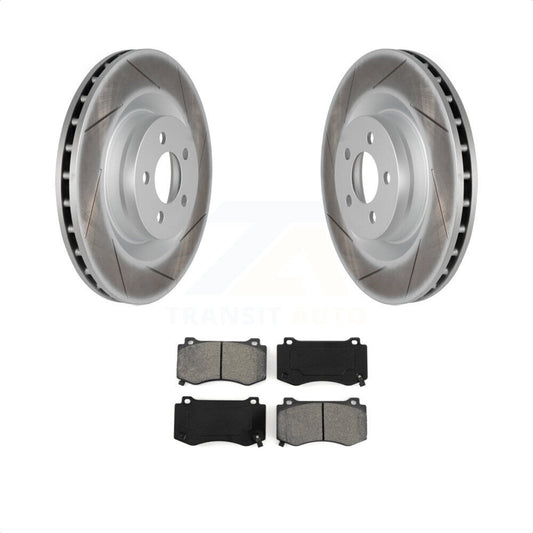 [Avant] Kit de disque (revêtu) et plaquette (semi-métallique) de frein pour Dodge Charger Chrysler 300 Challenger Magnum KGS-100163 par Transit Auto