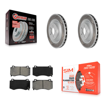 [Avant] Kit de disque (revêtu) et plaquette (semi-métallique) de frein pour Dodge Charger Chrysler 300 Challenger Magnum KGS-100163