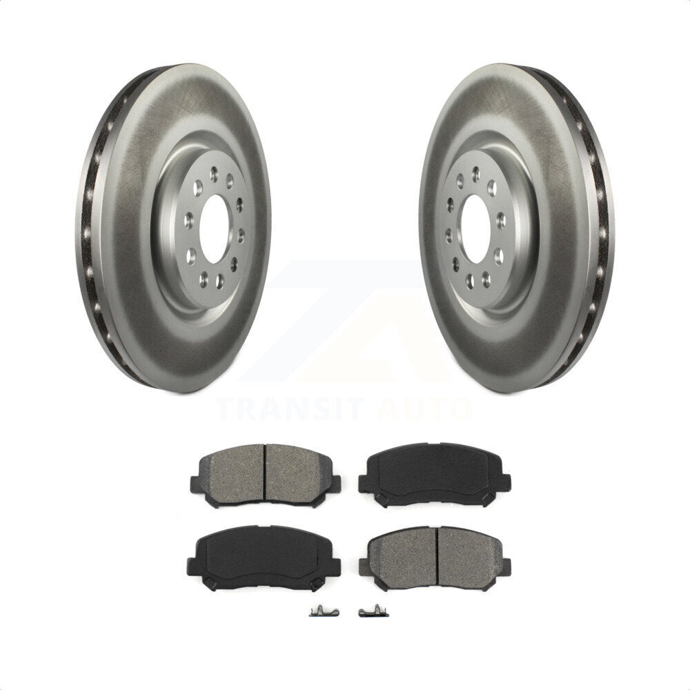 [Avant] Kit de disque (revêtu) et plaquette (semi-métallique) de frein pour 2014-2017 Jeep Cherokee avec Single Piston Caliper KGS-100172 par Transit Auto