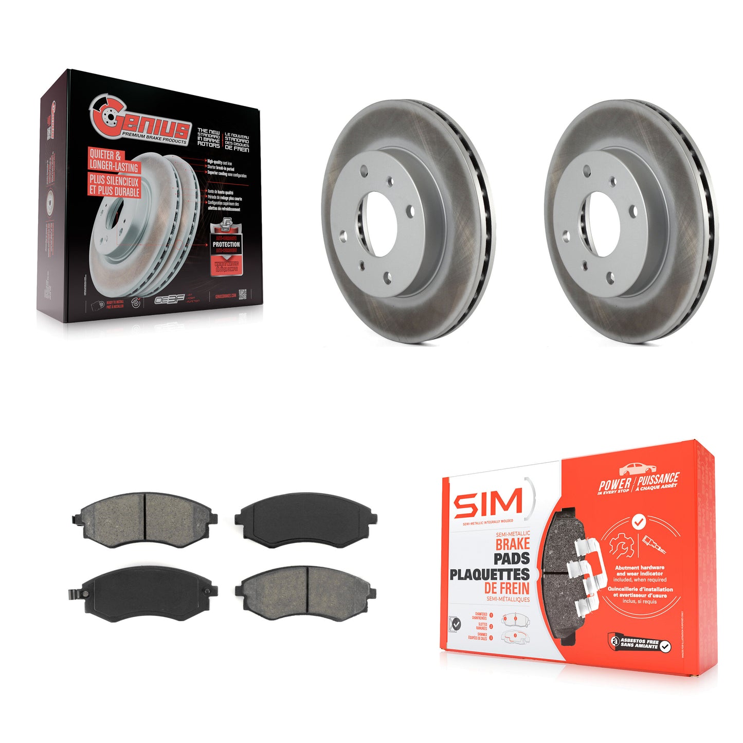 [Avant] Kit de disque (revêtu) et plaquette (semi-métallique) de frein pour INFINITI G20 KGS-100174