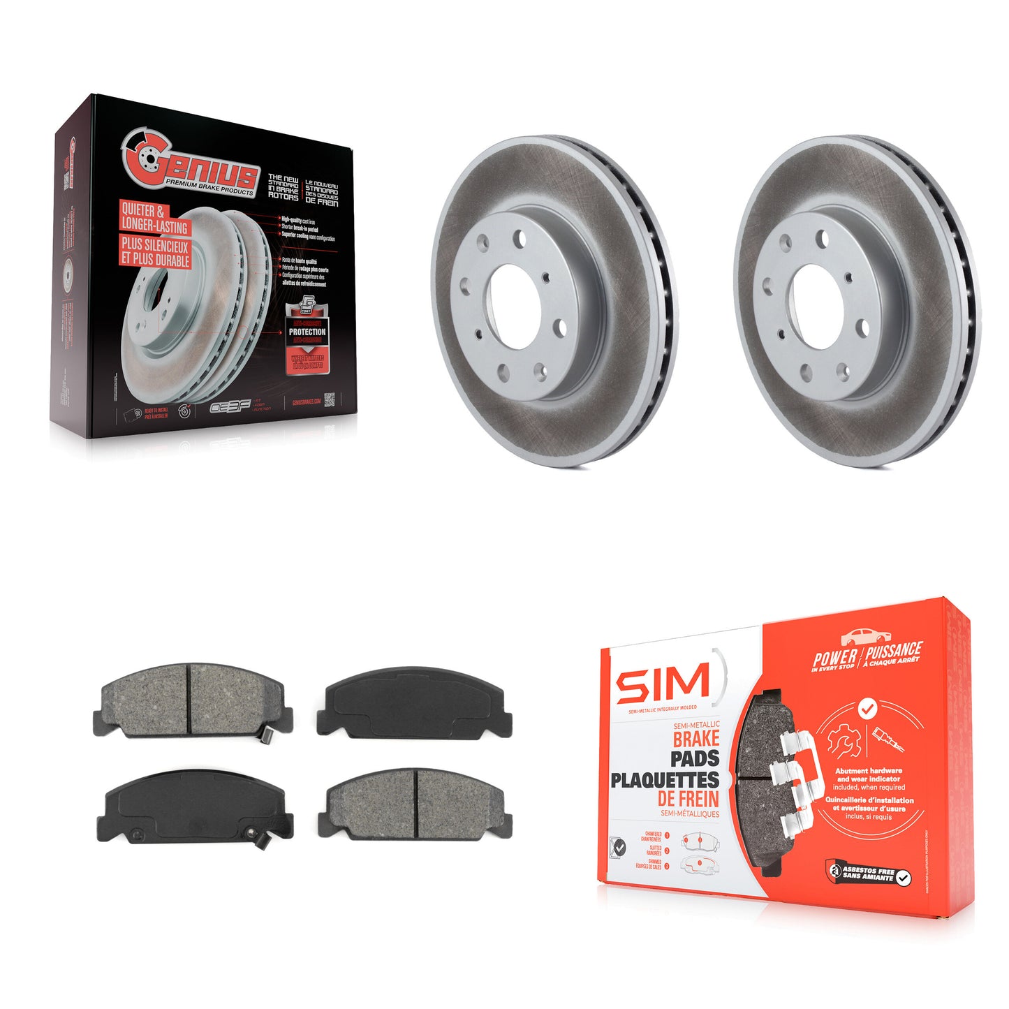[Avant] Kit de disque (revêtu) et plaquette (semi-métallique) de frein pour Honda Civic del Sol CRX KGS-100180