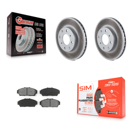 [Avant] Kit de disque (revêtu) et plaquette (semi-métallique) de frein pour 1994-1995 Honda Civic EX avec Sedan Non-ABS KGS-100182