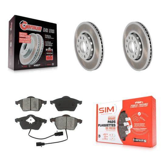 [Avant] Kit de disque (revêtu) et plaquette (semi-métallique) de frein pour Volkswagen Passat Audi A4 Quattro A6 KGS-100195