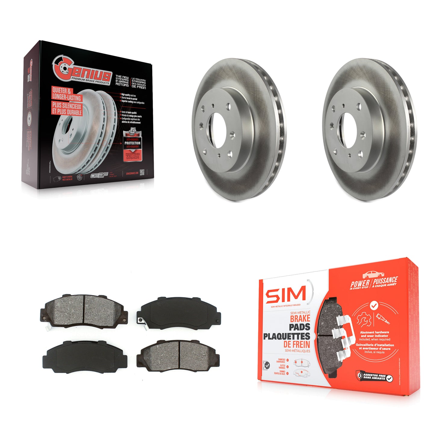 [Avant] Kit de disque (revêtu) et plaquette (semi-métallique) de frein pour 1993-1994 Honda Prelude VTEC KGS-100203