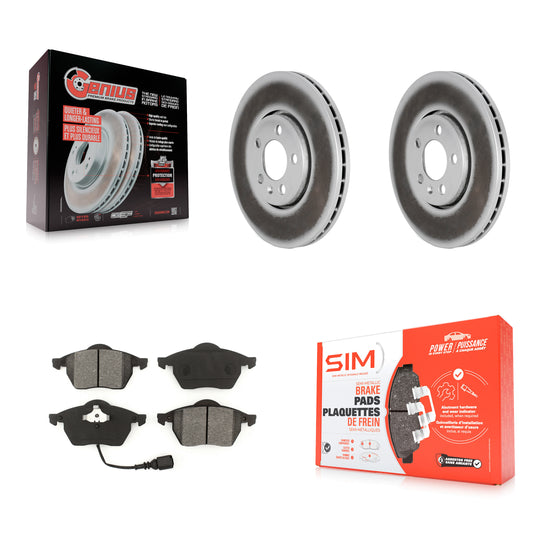 [Avant] Kit de disque (revêtu) et plaquette (semi-métallique) de frein pour Volkswagen Jetta Beetle Golf KGS-100222
