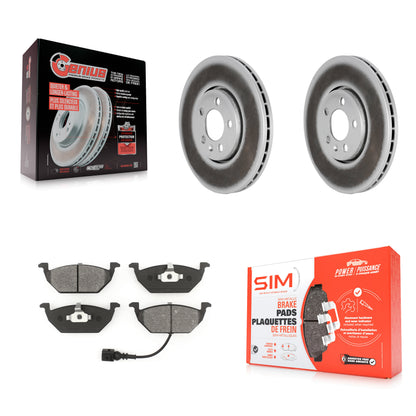 [Avant] Kit de disque (revêtu) et plaquette (semi-métallique) de frein pour 2000-2001 Volkswagen Golf 2.0L avec 288mm Diameter Rotor KGS-100223