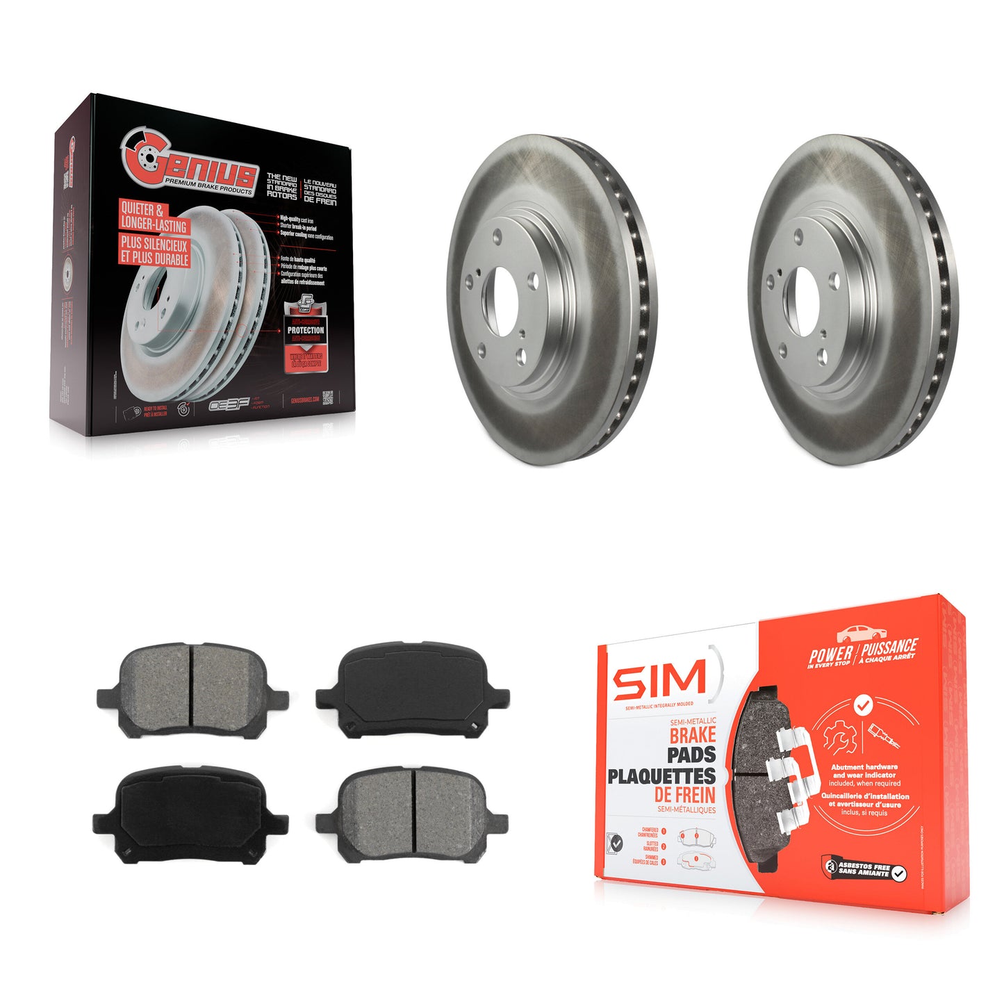 [Avant] Kit de disque (revêtu) et plaquette (semi-métallique) de frein pour 1999-2001 Lexus RX300 KGS-100227