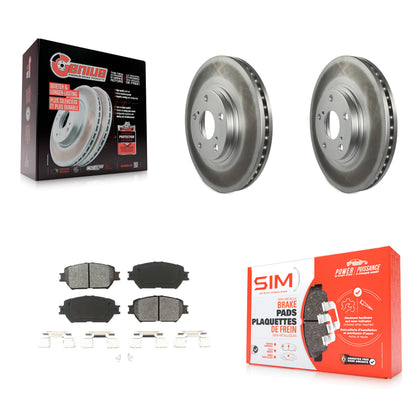 [Avant] Kit de disque (revêtu) et plaquette (semi-métallique) de frein pour 2002-2004 Toyota Camry avec 296mm Diameter Rotor Stepped Hat Design KGS-100229