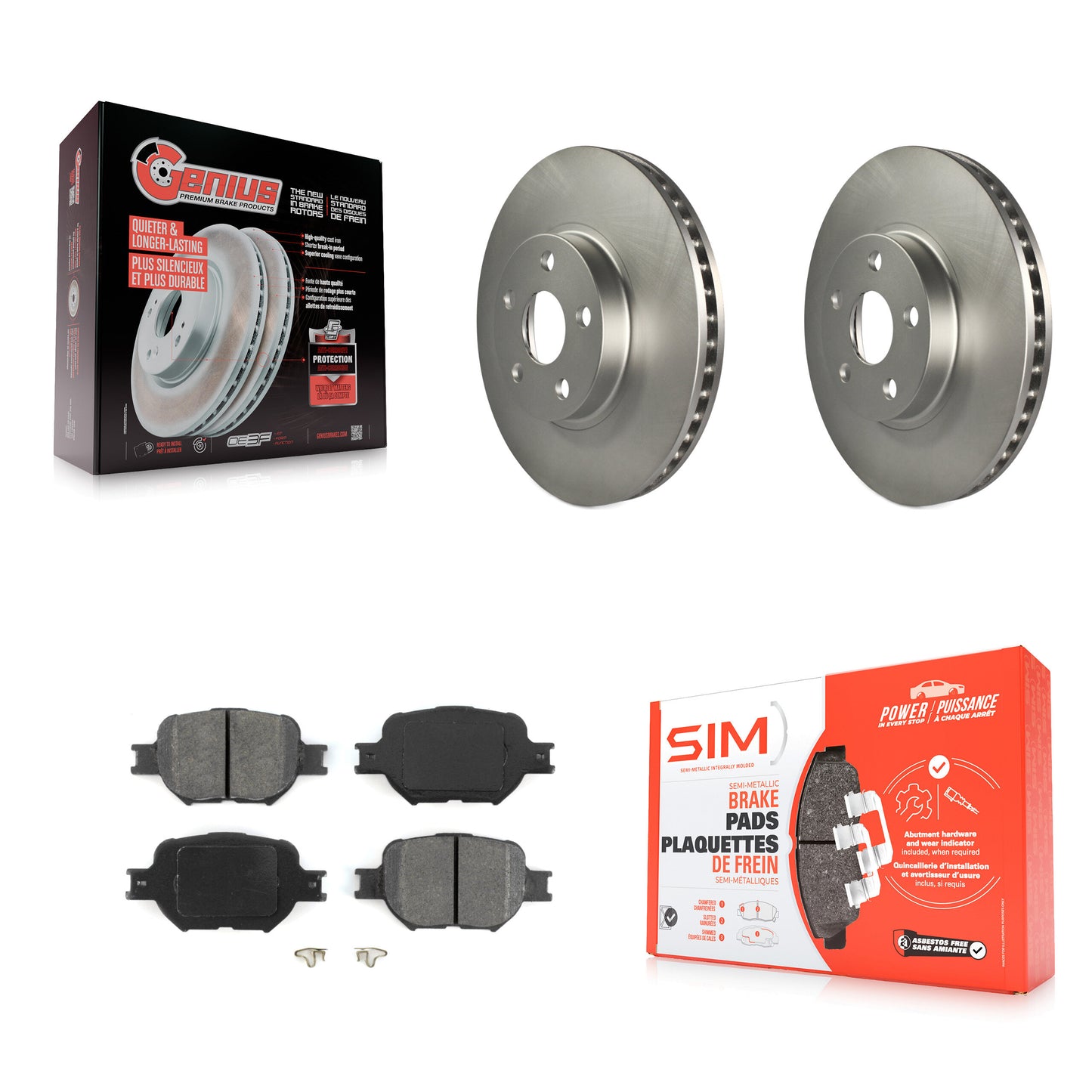 [Avant] Kit de disque (revêtu) et plaquette (semi-métallique) de frein pour Scion tC Toyota Celica KGS-100234