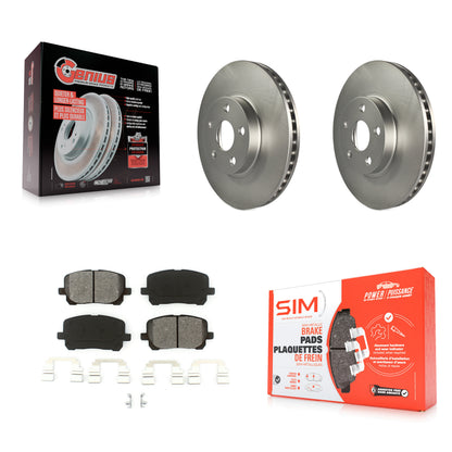[Avant] Kit de disque (revêtu) et plaquette (semi-métallique) de frein pour 2003-2008 Toyota Corolla Matrix Pontiac Vibe KGS-100235