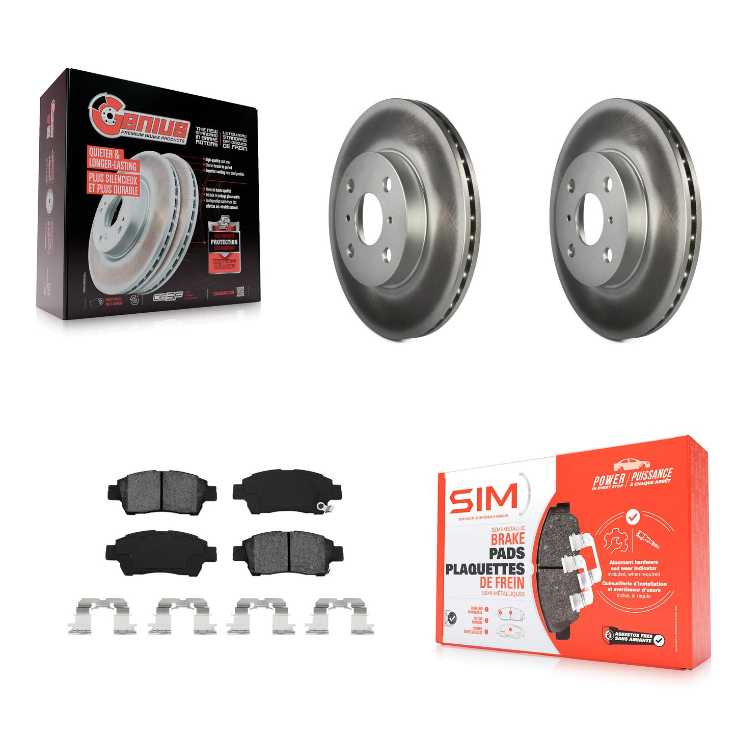 [Avant] Kit de disque (revêtu) et plaquette (semi-métallique) de frein pour 2000 Toyota Echo From 08 00 KGS-100237