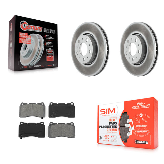 [Avant] Kit de disque (revêtu) et plaquette (semi-métallique) de frein pour 2005-2007 Volvo V70 R avec 286mm Diameter Rotor KGS-100248