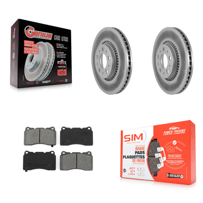 [Avant] Kit de disque (revêtu) et plaquette (semi-métallique) de frein pour 2005-2007 Volvo V70 R avec 305mm Diameter Rotor KGS-100250