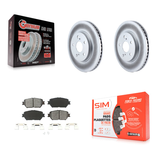 [Avant] Kit de disque (revêtu) et plaquette (semi-métallique) de frein pour 2002-2004 Toyota Camry avec 296mm Diameter Rotor Straight Hat Design KGS-100261