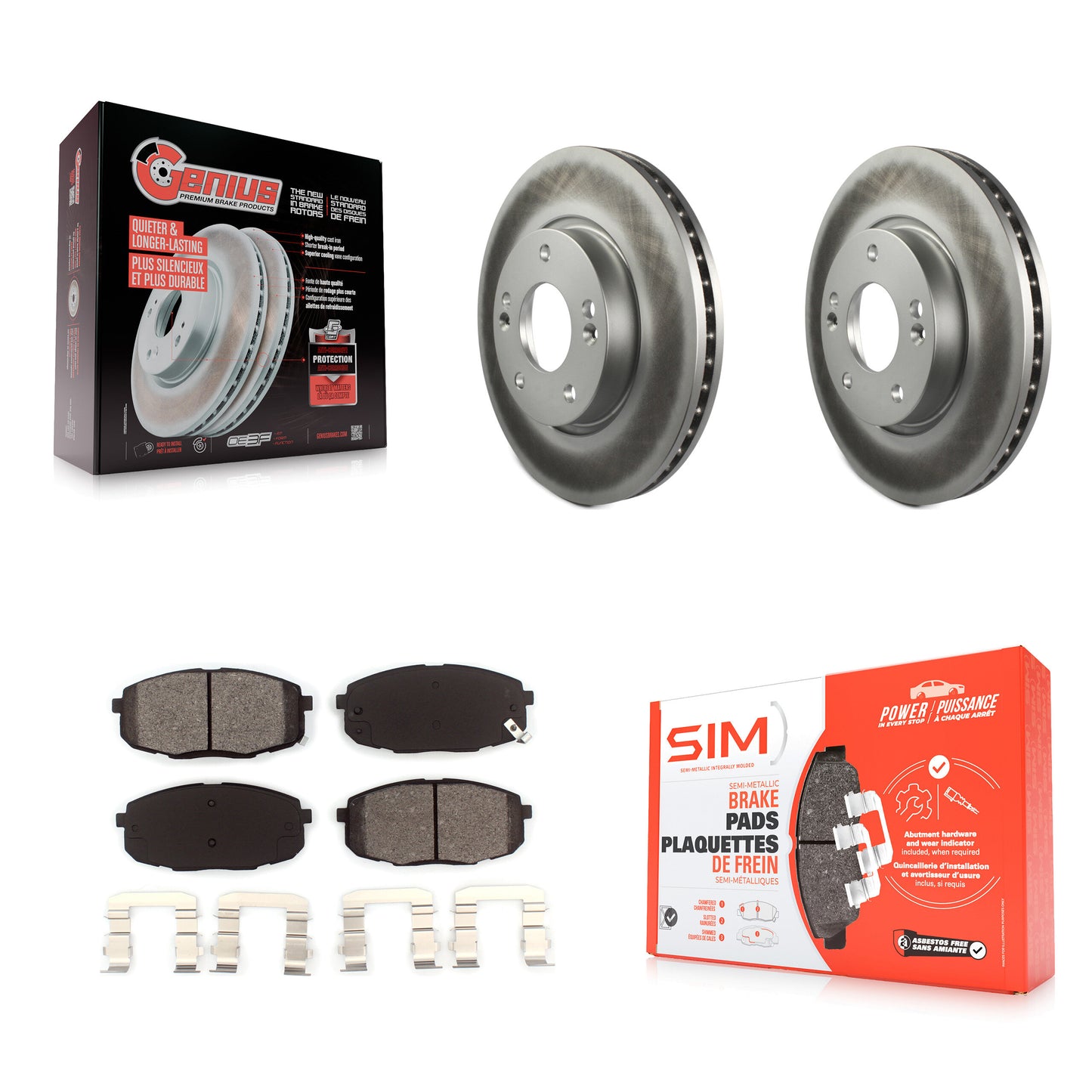 [Avant] Kit de disque (revêtu) et plaquette (semi-métallique) de frein pour Hyundai Elantra KGS-100265