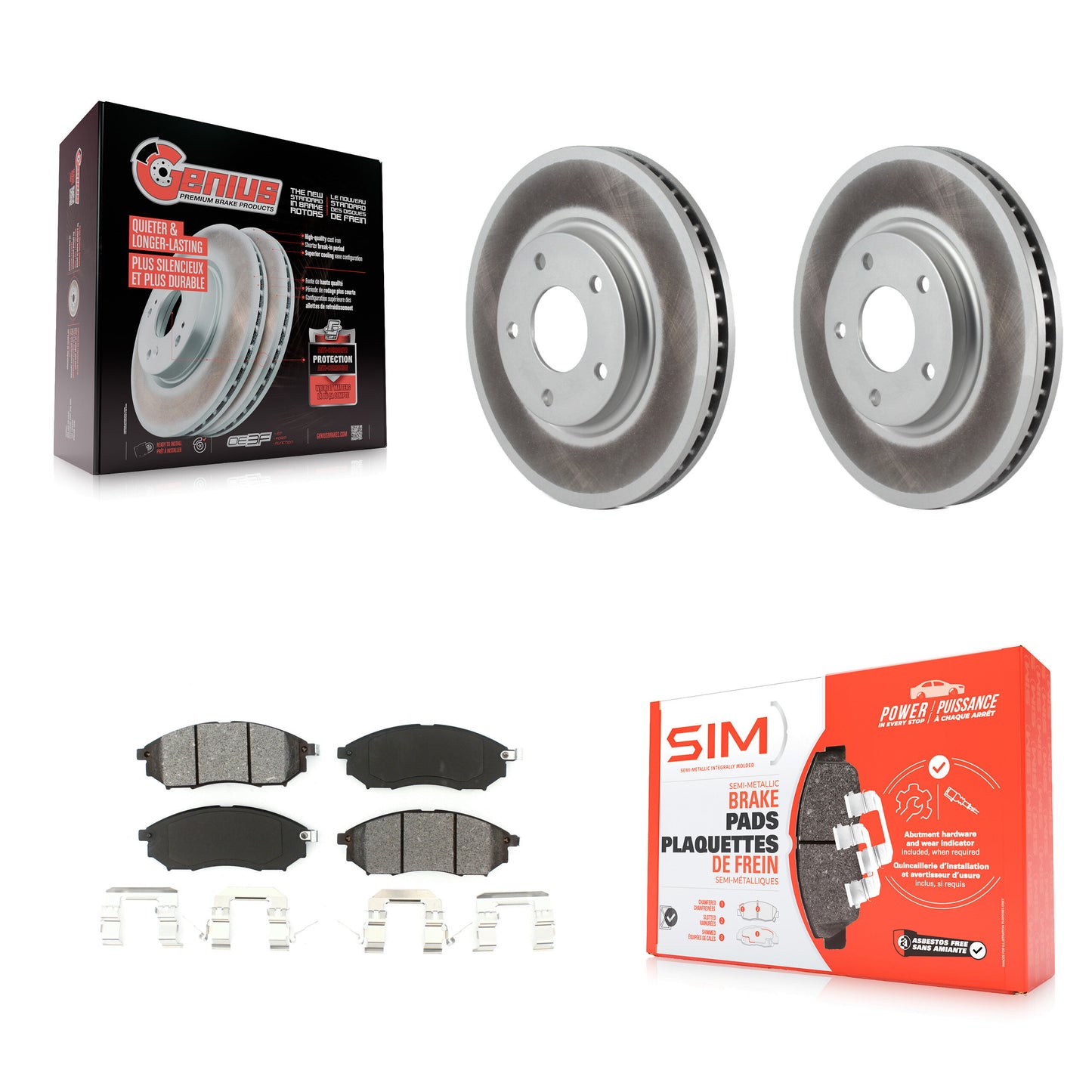 [Avant] Kit de disque (revêtu) et plaquette (semi-métallique) de frein pour Infiniti Q45 M45 INFINITI KGS-100278