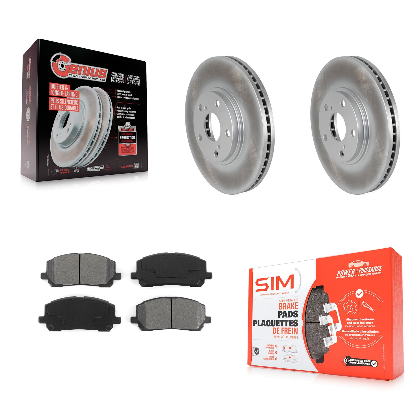 [Avant] Kit de disque (revêtu) et plaquette (semi-métallique) de frein pour Toyota Highlander KGS-100285
