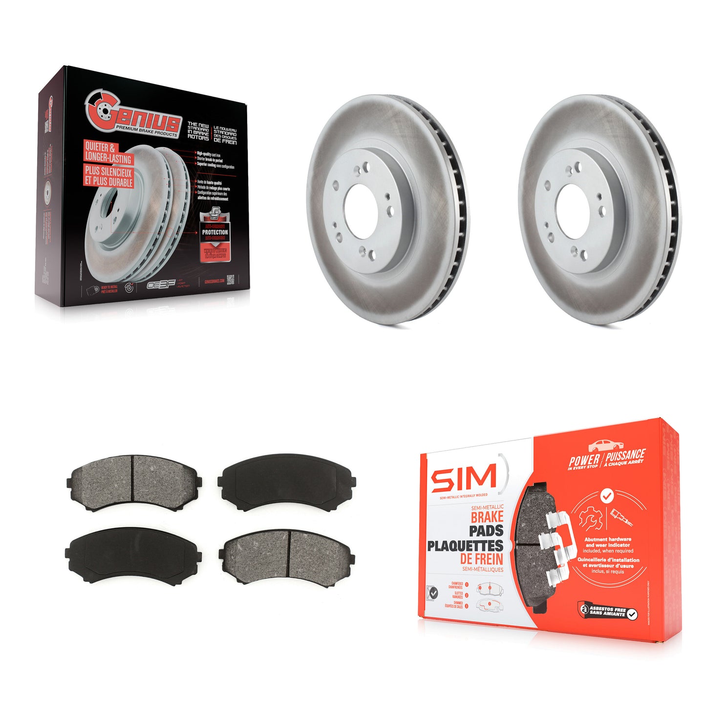[Avant] Kit de disque (revêtu) et plaquette (semi-métallique) de frein pour Mitsubishi Endeavor KGS-100290
