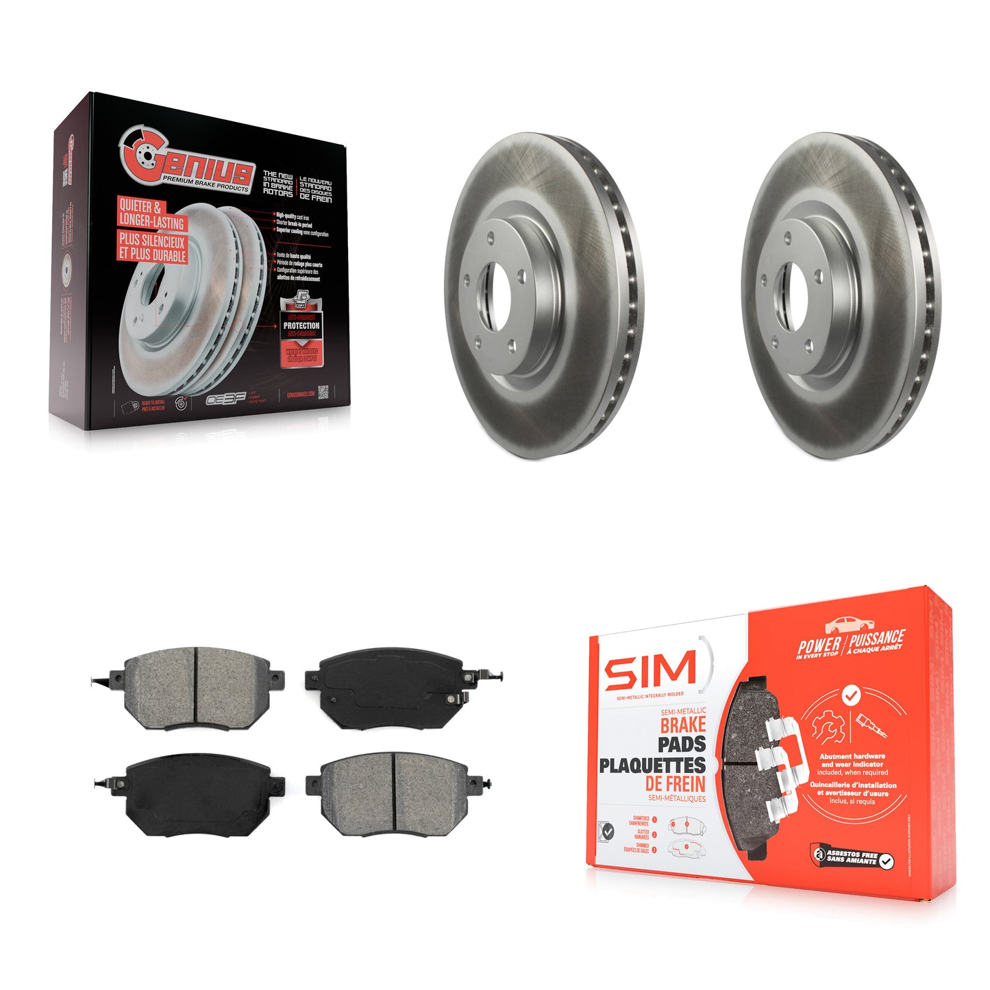 [Avant] Kit de disque (revêtu) et plaquette (semi-métallique) de frein pour Nissan Altima Murano Maxima Infiniti FX35 FX45 INFINITI KGS-100292
