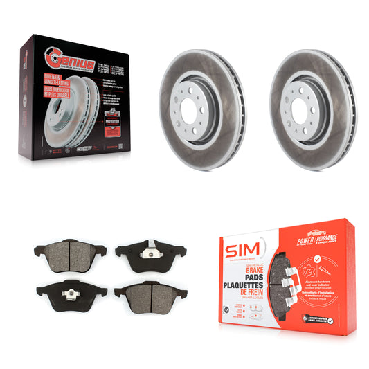 [Avant] Kit de disque (revêtu) et plaquette (semi-métallique) de frein pour 2003-2014 Volvo XC90 avec 316mm Diameter Rotor KGS-100296