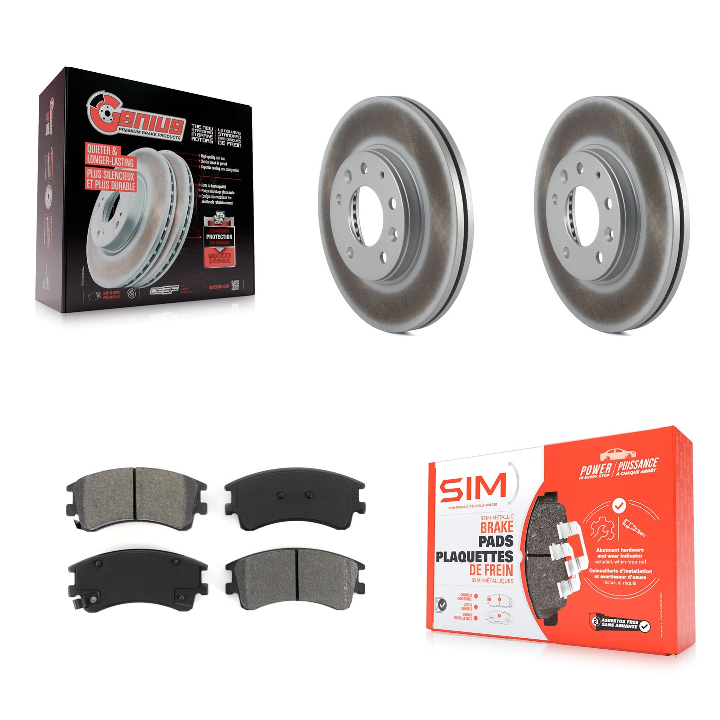 [Avant] Kit de disque (revêtu) et plaquette (semi-métallique) de frein pour 2003-2005 Mazda 6 KGS-100300