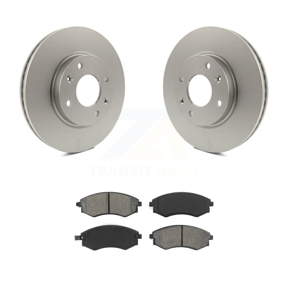 [Avant] Kit de disque (revêtu) et plaquette (semi-métallique) de frein pour Hyundai Sonata Kia Optima Magentis KGS-100310 par Transit Auto