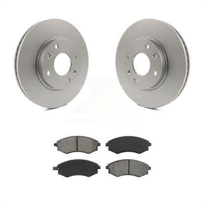 [Avant] Kit de disque (revêtu) et plaquette (semi-métallique) de frein pour Hyundai Sonata Kia Optima Magentis KGS-100310 par Transit Auto