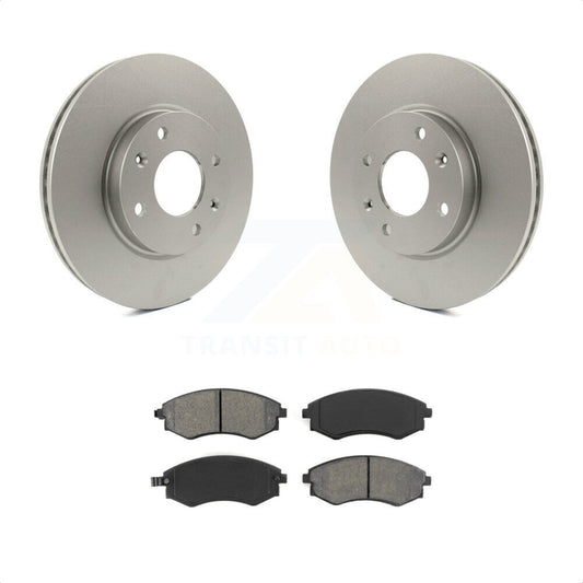 [Avant] Kit de disque (revêtu) et plaquette (semi-métallique) de frein pour Hyundai Sonata Kia Optima Magentis KGS-100310 par Transit Auto