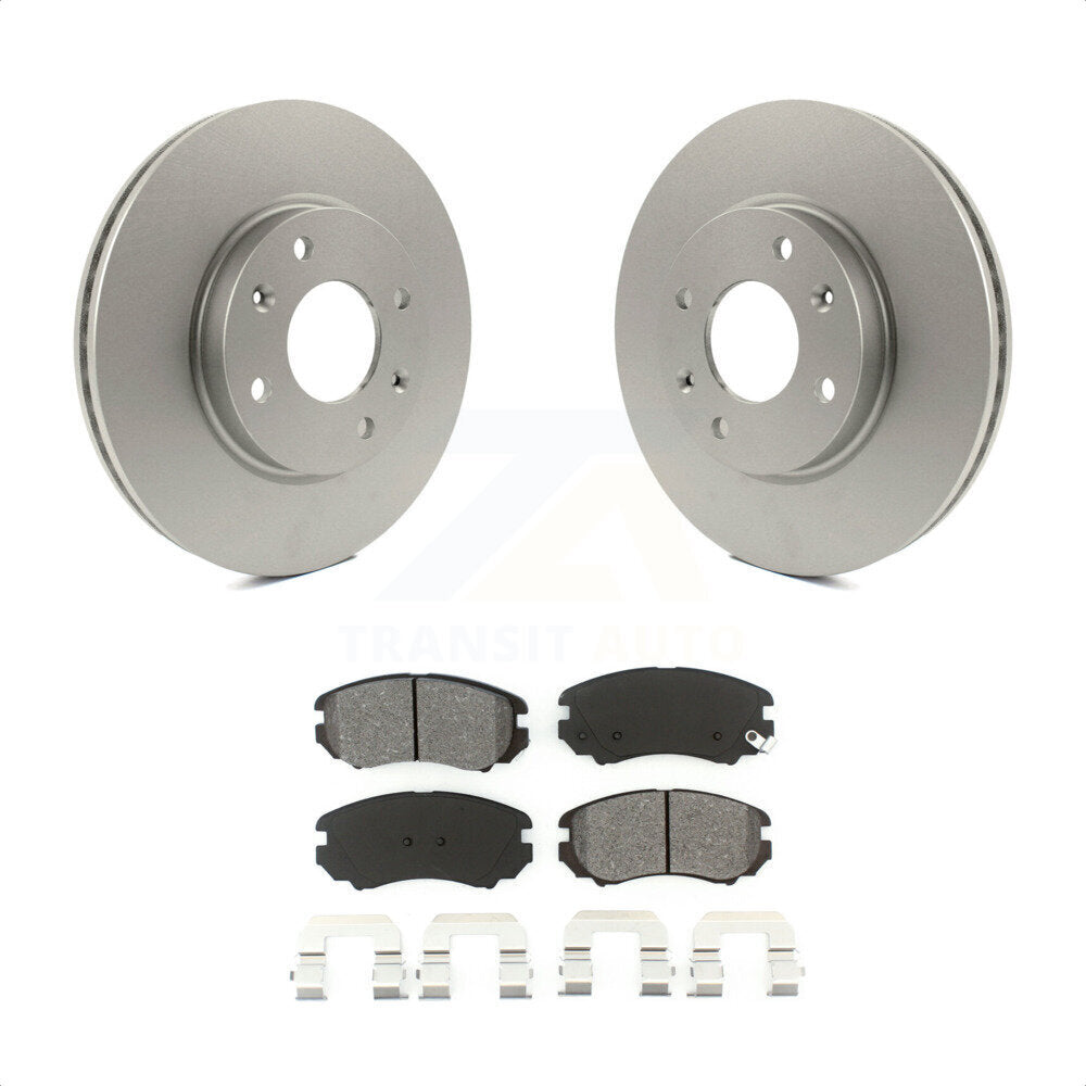 [Avant] Kit de disque (revêtu) et plaquette (semi-métallique) de frein pour Hyundai Sonata Kia Optima Magentis KGS-100311 par Transit Auto