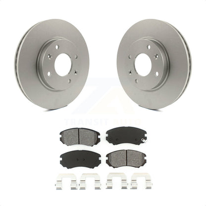 [Avant] Kit de disque (revêtu) et plaquette (semi-métallique) de frein pour Hyundai Sonata Kia Optima Magentis KGS-100311 par Transit Auto