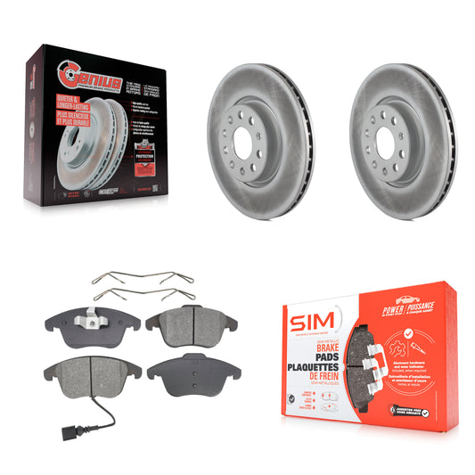 [Avant] Kit de disque (revêtu) et plaquette (semi-métallique) de frein pour Volkswagen Passat Tiguan Audi Q3 Quattro Limited KGS-100330
