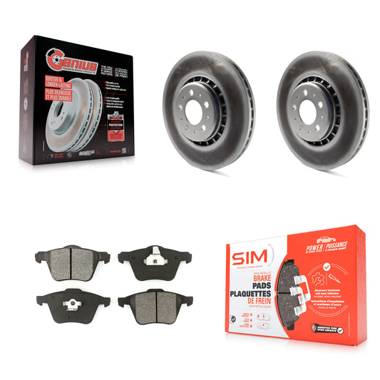 [Avant] Kit de disque (revêtu) et plaquette (semi-métallique) de frein pour 2003-2014 Volvo XC90 avec 336mm Diameter Rotor KGS-100336
