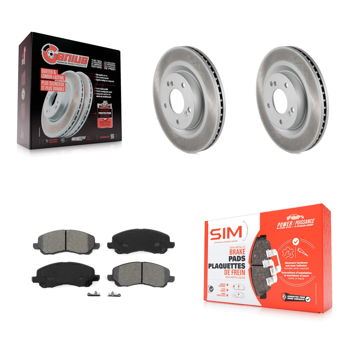 [Avant] Kit de disque (revêtu) et plaquette (semi-métallique) de frein pour Mitsubishi Galant Eclipse KGS-100341