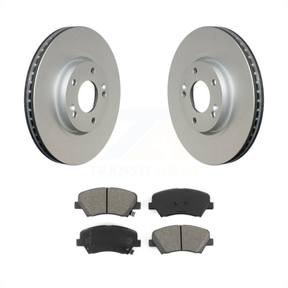 [Avant] Kit de disque (revêtu) et plaquette (semi-métallique) de frein pour 2015 Hyundai Veloster Tech RE FLEX SE KGS-100350 par Transit Auto