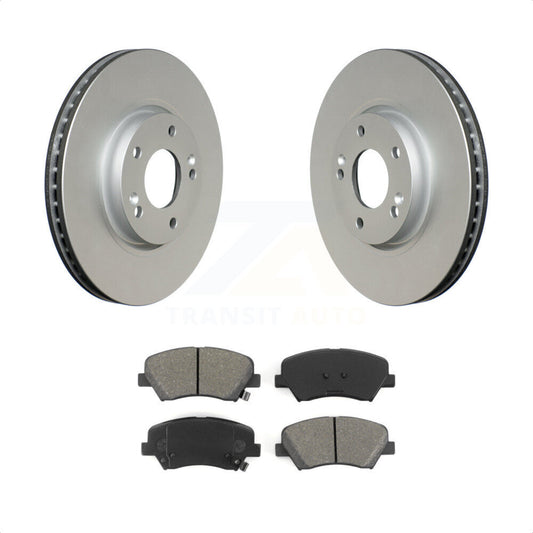 [Avant] Kit de disque (revêtu) et plaquette (semi-métallique) de frein pour 2015 Hyundai Veloster Tech RE FLEX SE KGS-100350 par Transit Auto